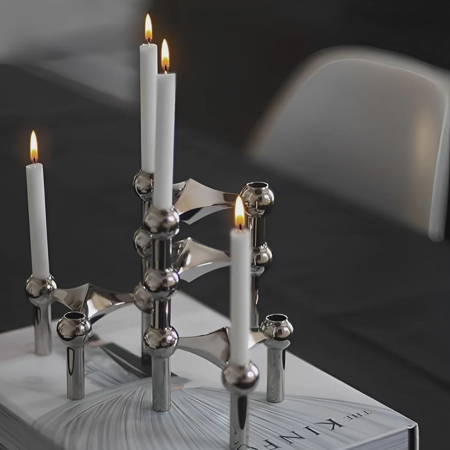 Modulaire Metalen Kandelaar - Geometric & Verstelbaar voor Tafel & Bruiloft