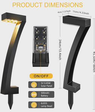 Moderne Solar Tuinverlichting 7-Vorm - Waterdicht IP65 - Automatisch AAN/UIT