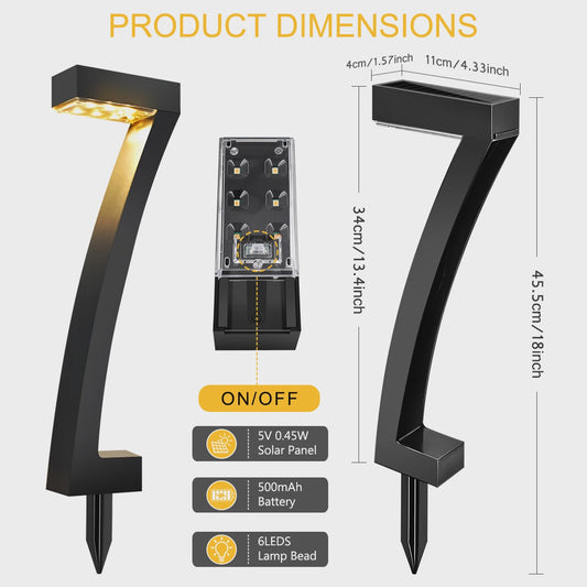 Moderne Solar Tuinverlichting 7-Vorm - Waterdicht IP65 - Automatisch AAN/UIT