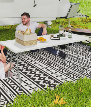 Outsunny HDPE Klaptafel - Robuuste Campingtafel Buiten met Handvat & Antislip Voetjes - 180x74x74 cm