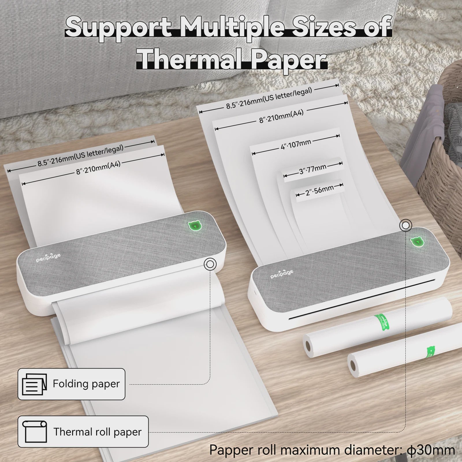 Peripage A40 Draagbare Thermische Printer - Inkless Document & Label Printer