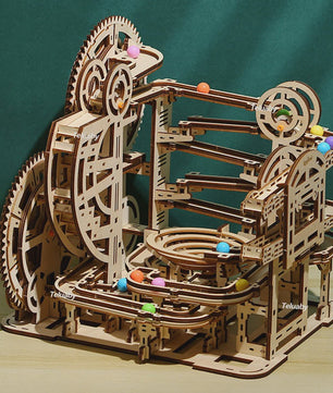 Houten 3D Knikkerbaan Puzzel - Mechanisch Bouwpakket voor Kinderen & Volwassenen