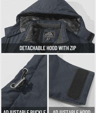 Heren Winterjas Waterdicht Fleece Warm Winddicht Met Capuchon voor Skiën, Snowboarden, Wandelen & Outdoor