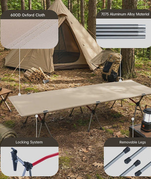 WESTTUNE Ultralichte Aluminium Camping Cot - Opvouwbaar Kampeerbed