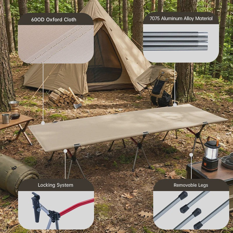 WESTTUNE Ultralichte Aluminium Camping Cot - Opvouwbaar Kampeerbed