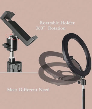 110cm Ring Light Statief Set met Telefoonhouder voor Live Streaming & Selfie