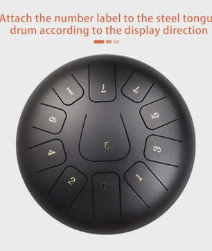 10 Inch Steel Tongue Drum met 11 Tonen - Inclusief Mallet, Vingerbeschermers en Draagtas