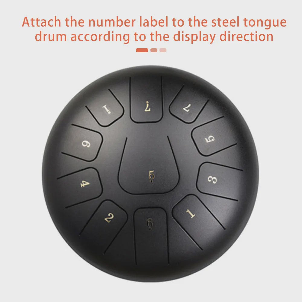 10 Inch Steel Tongue Drum met 11 Tonen - Inclusief Mallet, Vingerbeschermers en Draagtas