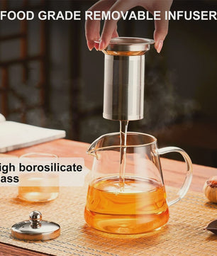 Glazen Theepot met RVS Infuser - Hittebestendig & Stijlvol