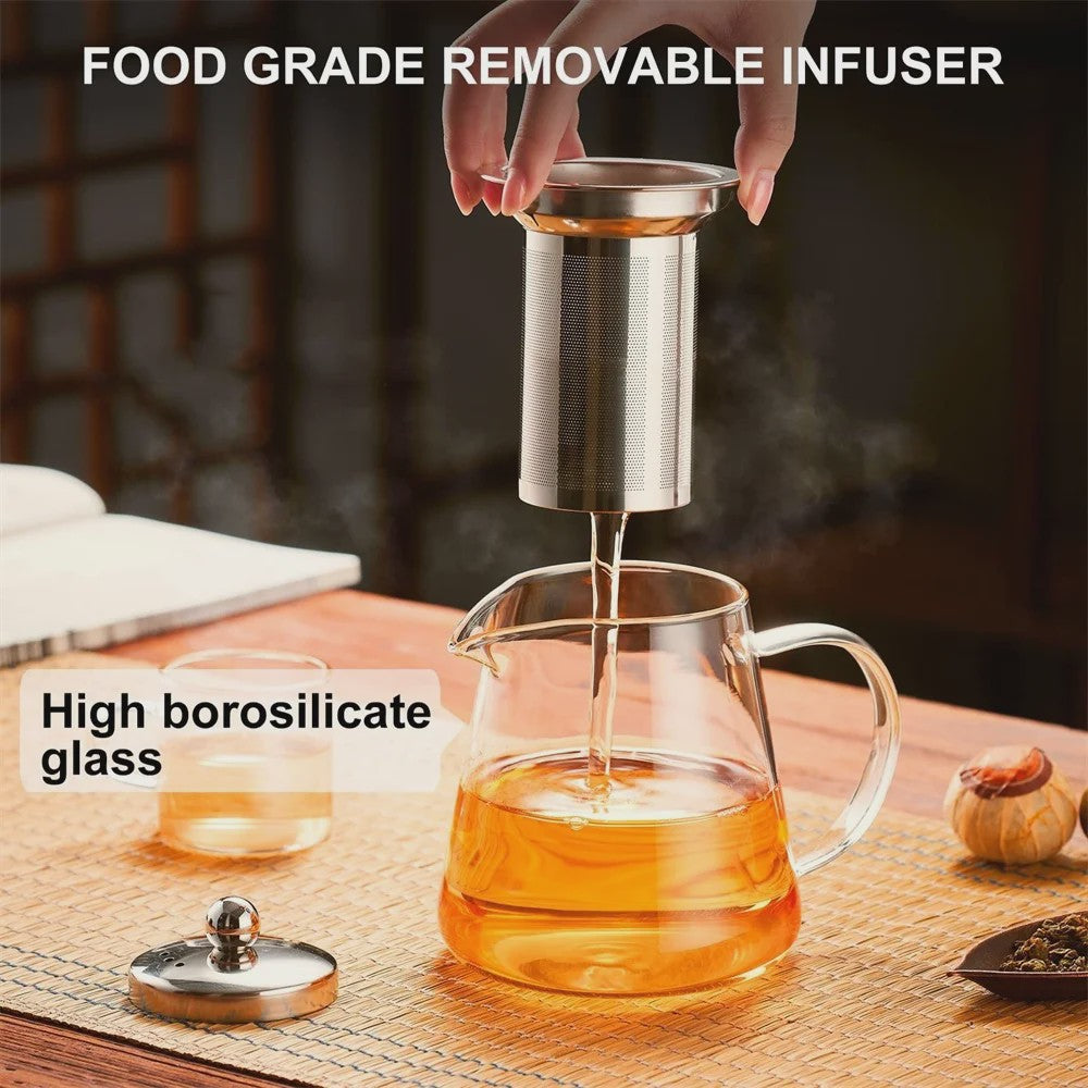Glazen Theepot met RVS Infuser - Hittebestendig & Stijlvol