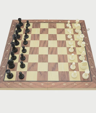 Magnetisch Houten Schaakspel - Opvouwbaar & Draagbaar Strategisch Bordspel