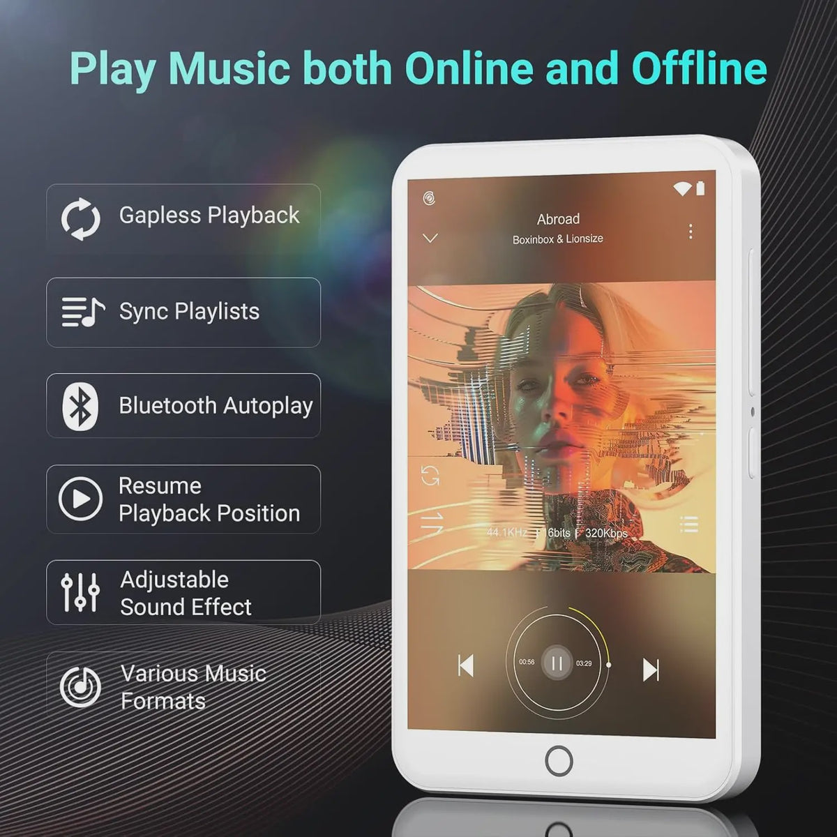 Android MP3/MP4 Speler 32GB/96GB met Bluetooth, WiFi & 4" Touchscreen