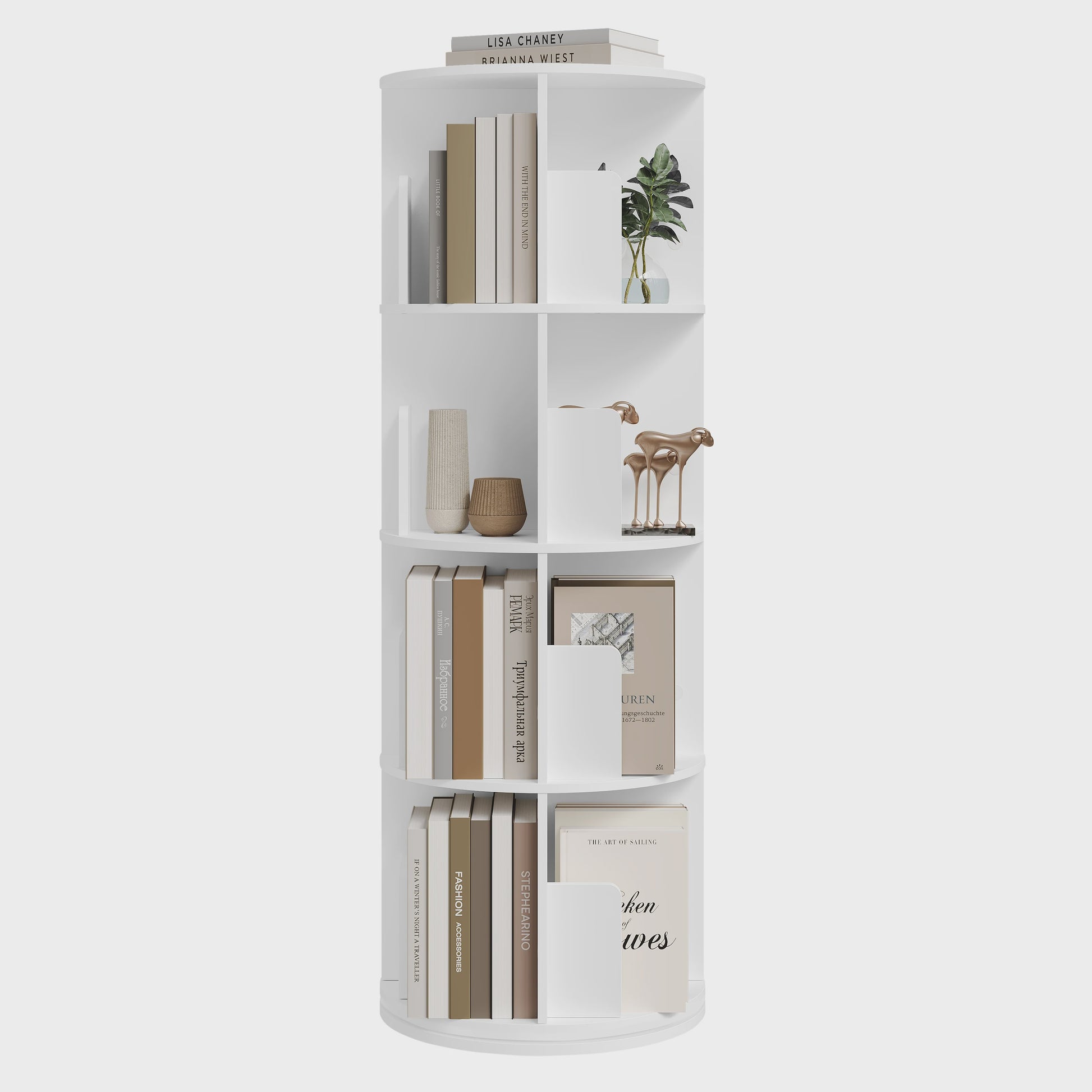 Draaibare Boekenkast 4 Niveaus - 360° Rotatie - Hoekdisplay - Woonkamer, Kantoor
