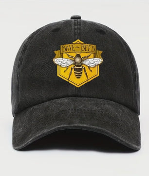 Bee Print Baseball Cap - Verstelbare Casual Pet voor Heren & Dames met Zonbescherming