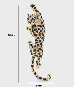 Luxe Leopard Broche met Kristallen - Dames & Heren