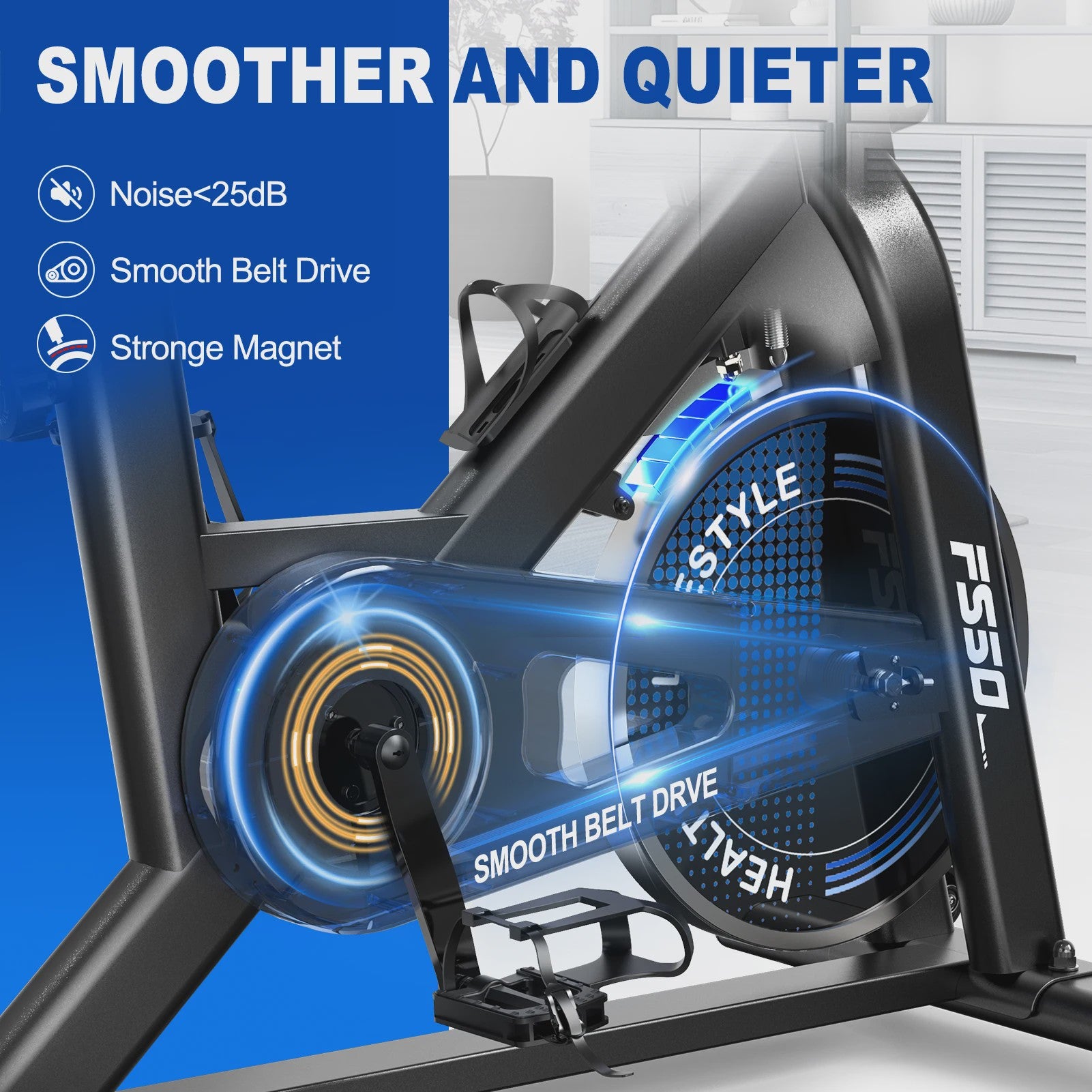 Fysiq Hometrainer Fiets met 300 Watt Weerstand & 4-Weg Verstelbaar Ergometer