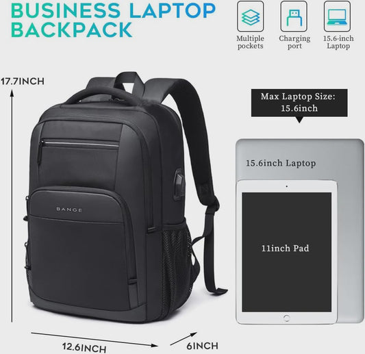 BANGE Waterdichte Laptop Rugzak 15.6 inch met USB Laadpoort - Multifunctioneel voor Reizen, School & Werk