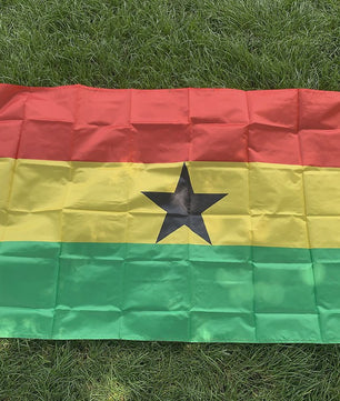 Ghana Vlag 150x90cm - Hoge Kwaliteit Polyester, Dubbelzijdig Bedrukt