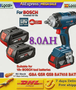 Bosch 18V 8.0Ah Li-Ion Accu Vervangend voor BAT609/BAT609G - Krachtige Gereedschapsbatterij