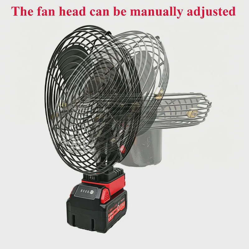 Krachtige 18V Accu Ventilator - Metaal, Camping & Buiten Gebruik - Compatibel met Makita, Dewalt, Milwaukee