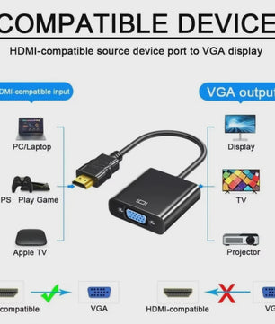HDMI naar VGA Adapter Kabel 1080P Converter voor PC, Laptop, TV Box & Projector