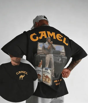 Retro Camel Cigarettes T-Shirt - Vintage Oversized Unisex Kleding