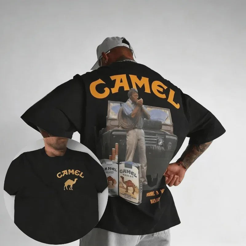 Retro Camel Cigarettes T-Shirt - Vintage Oversized Unisex Kleding