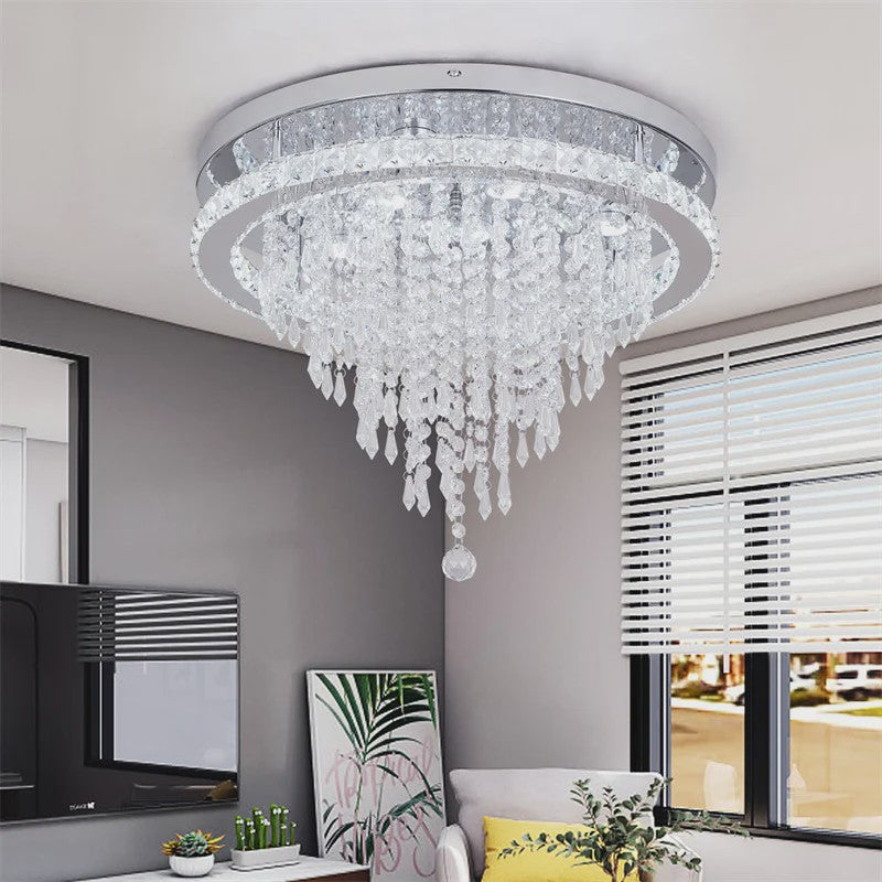 Luxe K9 Kristallen Plafondlamp met Smart LED en Afstandsbediening - Modern Design