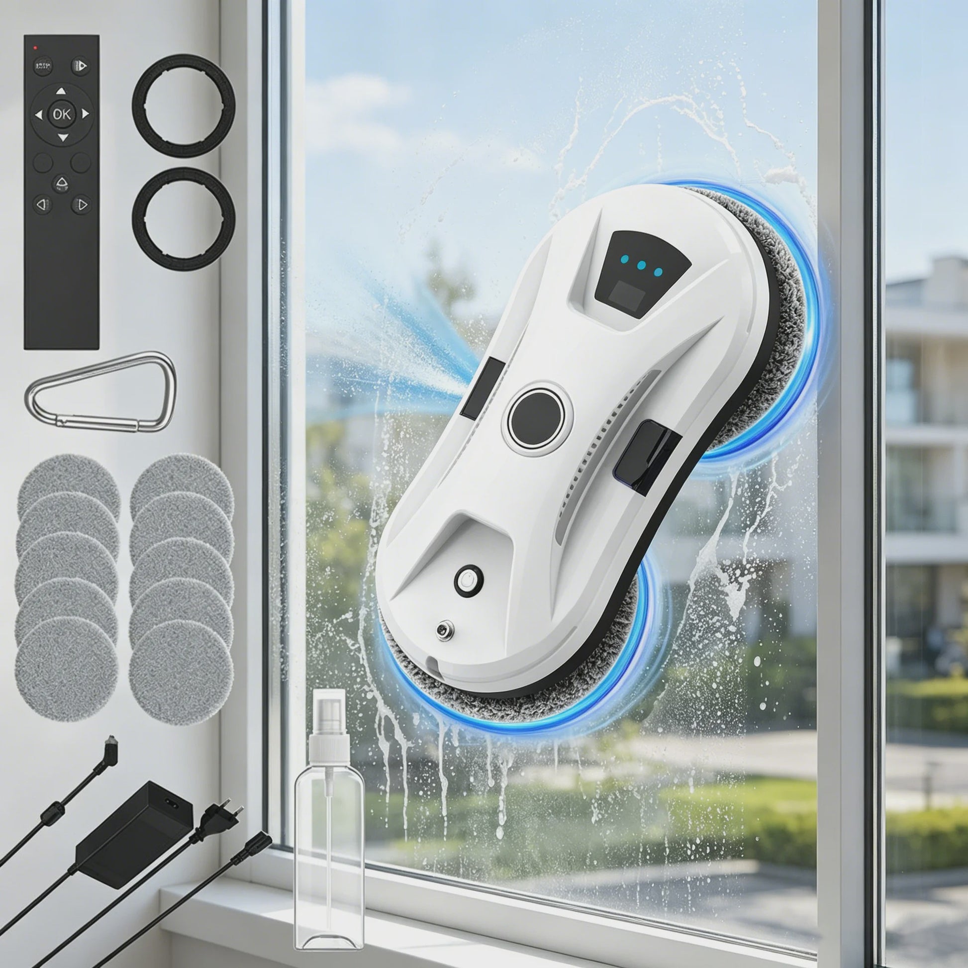 Intelligente Ramenwisser Robot met Krachtige 5600PA Zuigkracht - Automatisch, Anti-Drop, Afstandsbediend