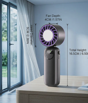Draagbare Handventilator met IJskoeling: 120 Snelheden, LED Display & USB Oplaadbaar