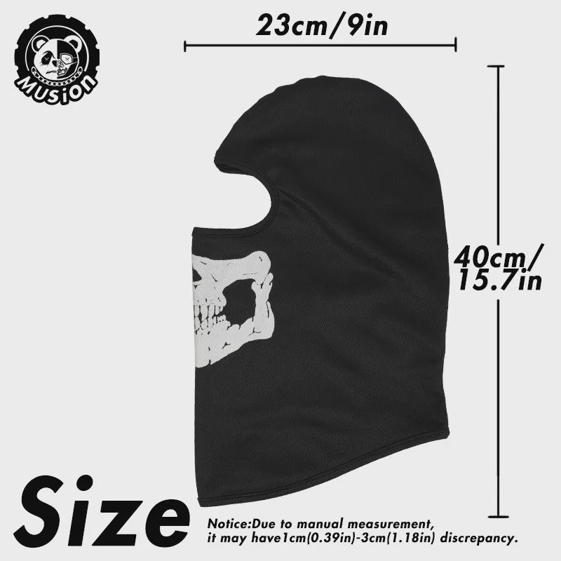 Ademende Skull Balaclava Muts - Full Face Motorfiets Masker met Mesh