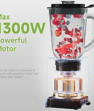 BioloMix 3-in-1 Blender: Krachtige 1300W Smoothie Maker, Grinder & Babyvoeding Blender