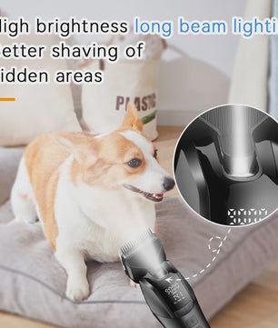 Kemei 1857 Professionele Honden Trimtrimmer - Oplaadbaar, Stille Motor & LED Verlichting