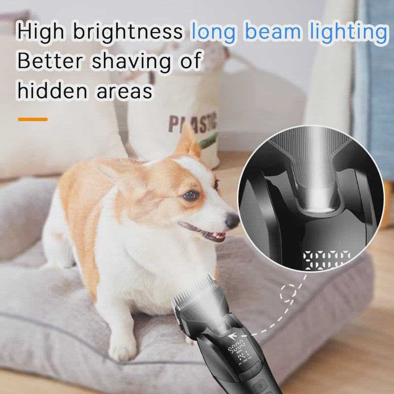Kemei 1857 Professionele Honden Trimtrimmer - Oplaadbaar, Stille Motor & LED Verlichting