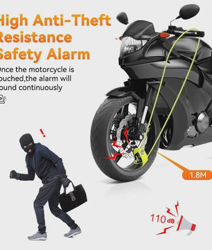Schijfrem slot met 120dB alarm, oplaadbaar en waterdicht voor motor, fiets en scooter
