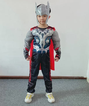Thor Muscle Held Cosplay Kostuum Compleet met Mjölnir Hamer - Kinderen Halloween & Carnaval