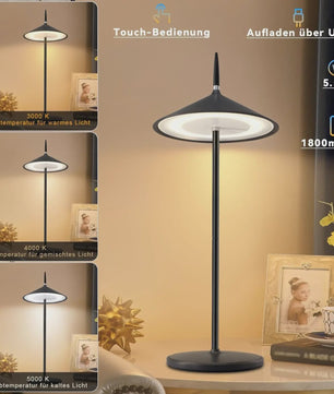 Draadloze LED Tafellamp Oplaadbaar met USB-C, Dimbaar & Waterdicht (IP44)