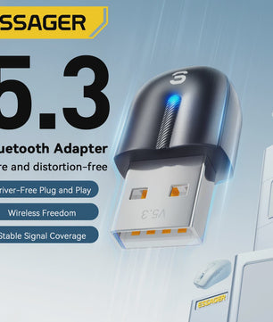 Essager Bluetooth 5.3 USB Adapter: Draadloze Audio & Randapparatuur voor PC/Laptop