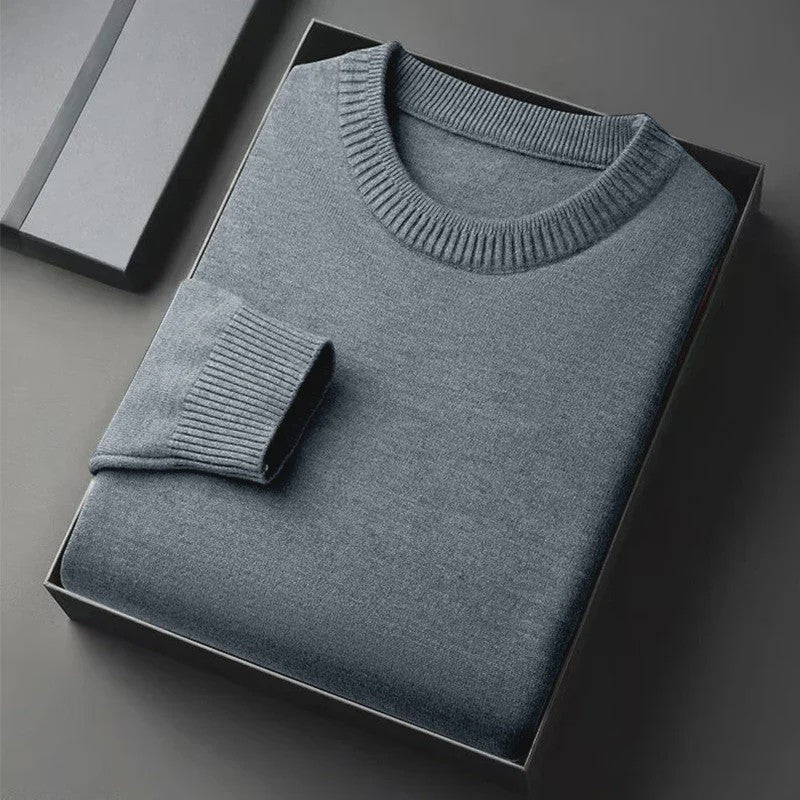 Heren Klassieke Gebreide Pullover Trui met Ronde Hals - Zacht & Lichtgewicht Casual Herentrui