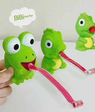 Grappig Fidget Speelgoed: Knijp Kikker of Dino met Uitsteek Tong