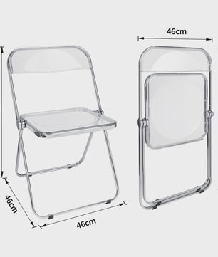 Stapelbare Transparante Acryl Klapstoel met Chroom Frame - Luxe Loungestoel voor Feest, Banket & Conferentie