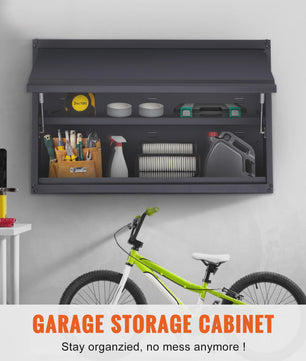 Wandmontage Metalen Opbergkast - 120 lbs per Plank - Verstelbare Plank - Garage & Kantoor