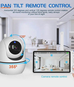 5 Inch Video Babyfoon met PTZ Camera, Nachtzicht, Temperatuursensor en Lullabies