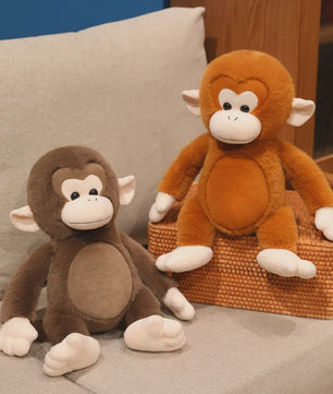 Schattige Macaque Aap Knuffel - Pluche Dierenkussen, Perfect Cadeau voor Kinderen & Dierenliefhebbers