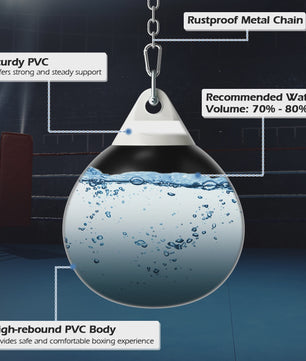 18 Inch Water Bokszak - 110 LBS Zware Bokszak, Inclusief Water Injector & Ophangaccessoires