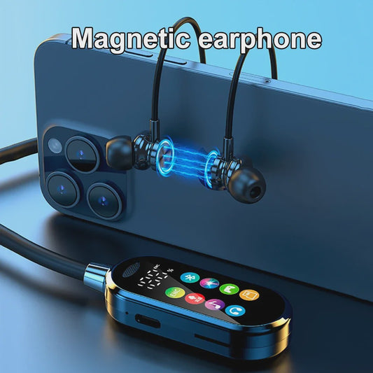 KEBIDUMEI Bluetooth 5.4 Nekband Oordopjes met Kleurenscherm, ENC Noise Reduction & TF Kaart