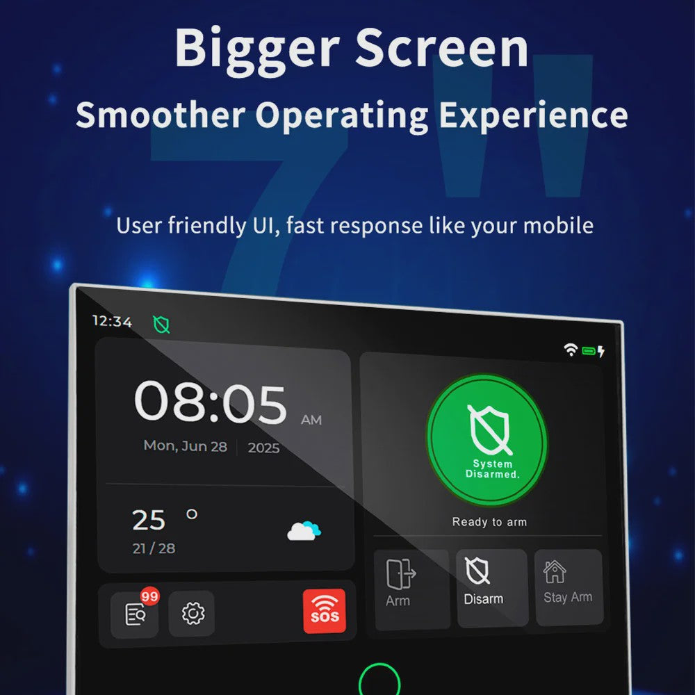 Kerui Alarmsysteem met 7-inch Touchscreen, 4G WiFi en Tuya Smart Integratie