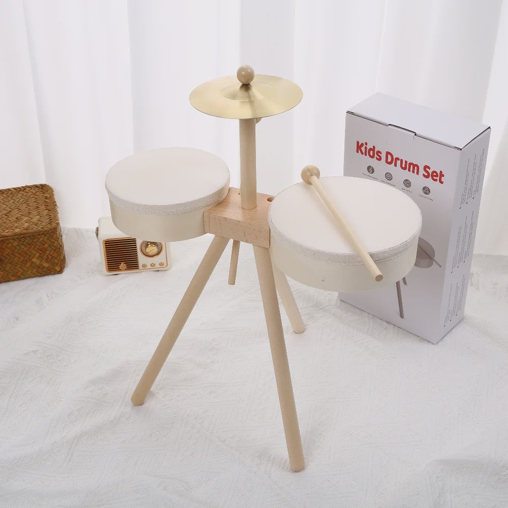 Houten Kinder Drumstel - Educatief Muziek Speelgoed voor Jongens en Meisjes