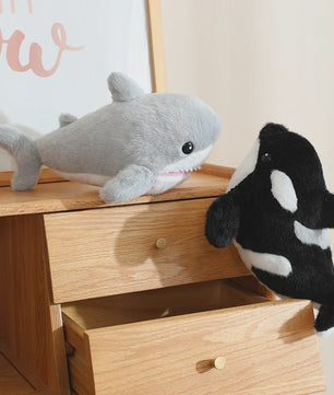 Kawaii Pluche Dieren Knuffels: Walvis, Dolfijn, Haai & Zeehond - 28cm