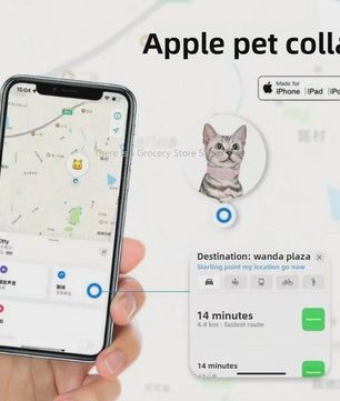Pet GPS Tracker Halsband - Anti-Verlies Tracker voor Hond & Kat met Apple Find My